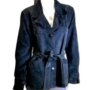 Vintage Highway skinny suede leather coat/jacket M